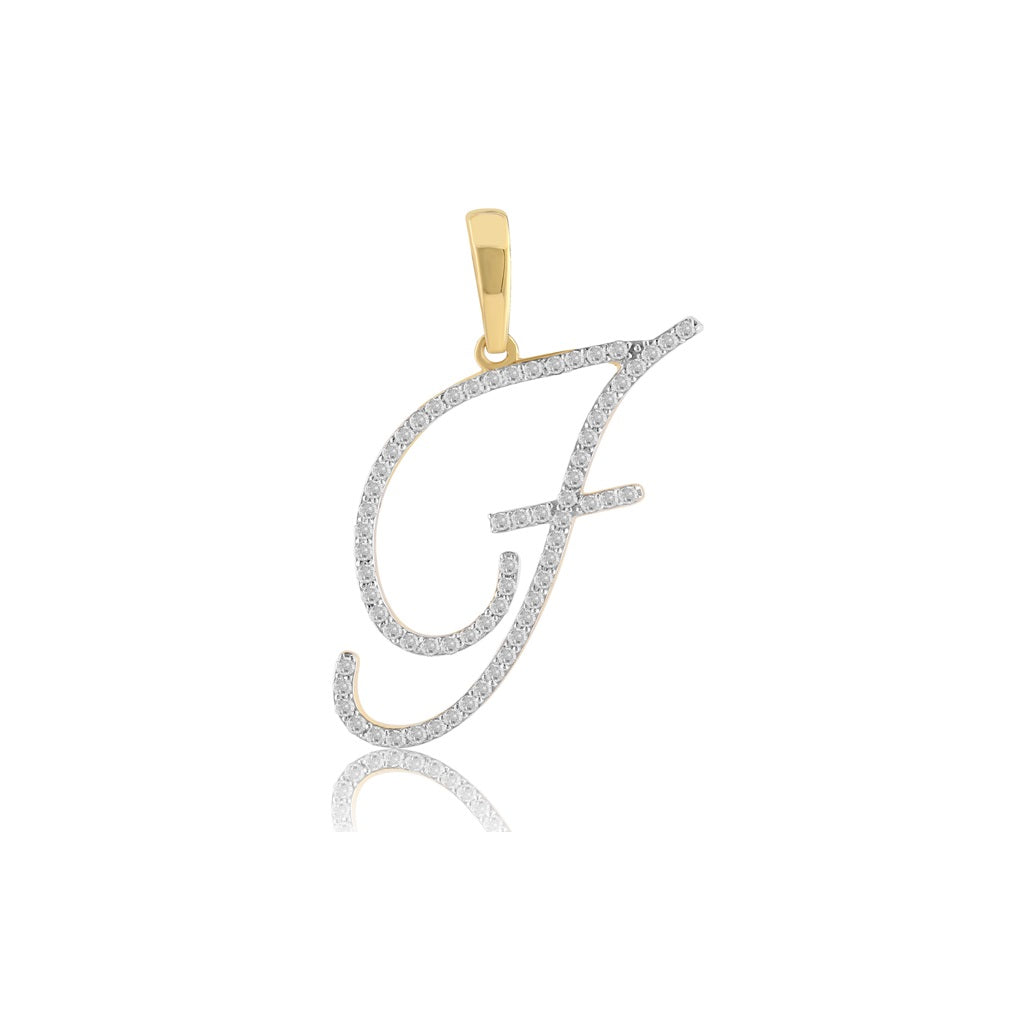 Yellow Gold Diamond Initial Pendant