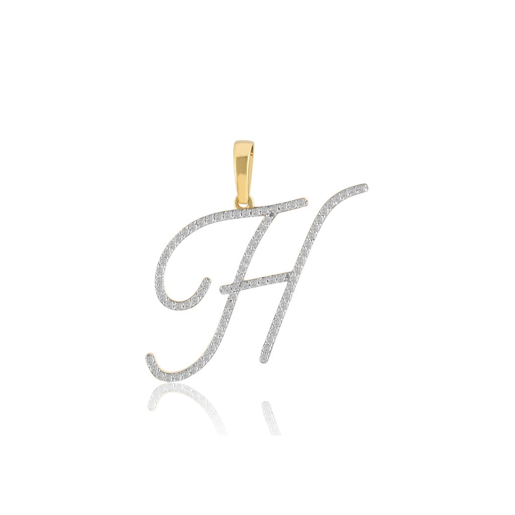 Yellow Gold Diamond Initial Pendant