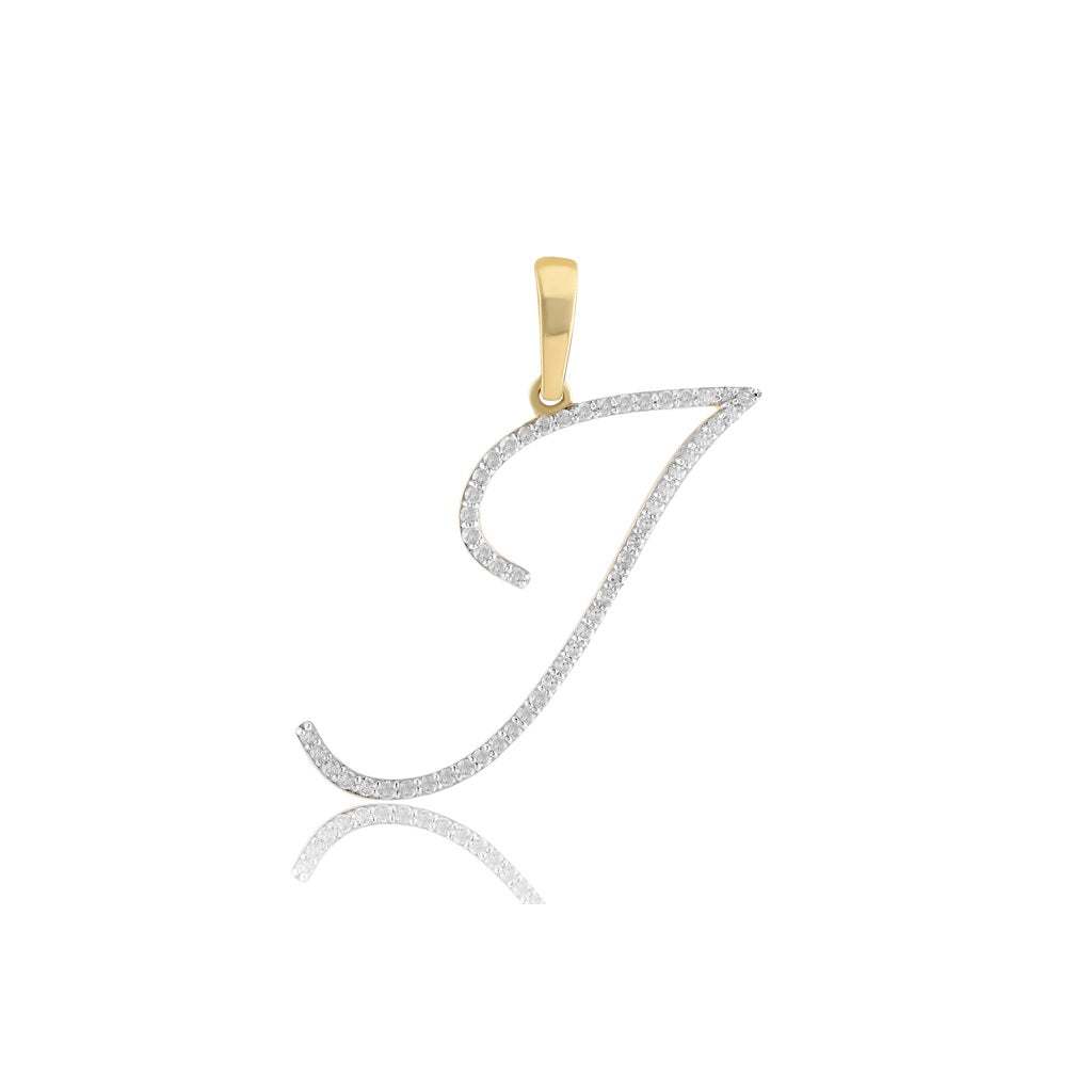 Yellow Gold Diamond Initial Pendant