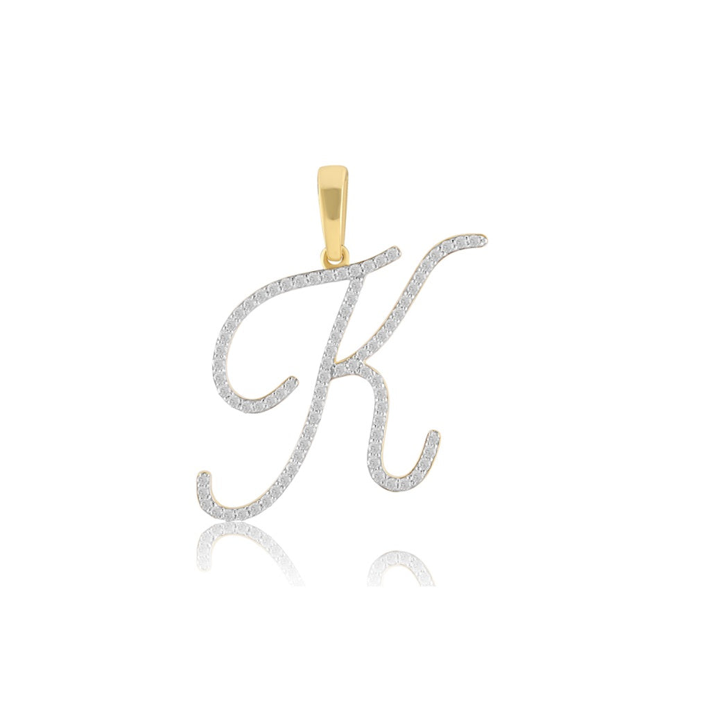 Yellow Gold Diamond Initial Pendant