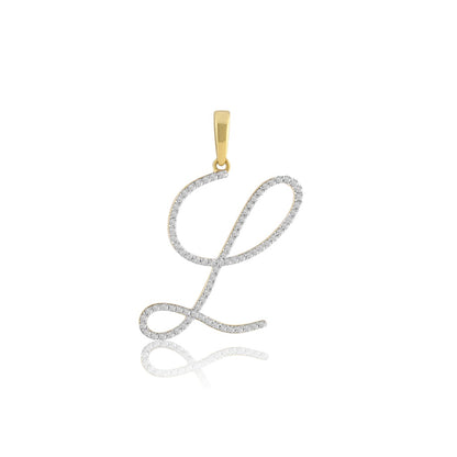 Yellow Gold Diamond Initial Pendant