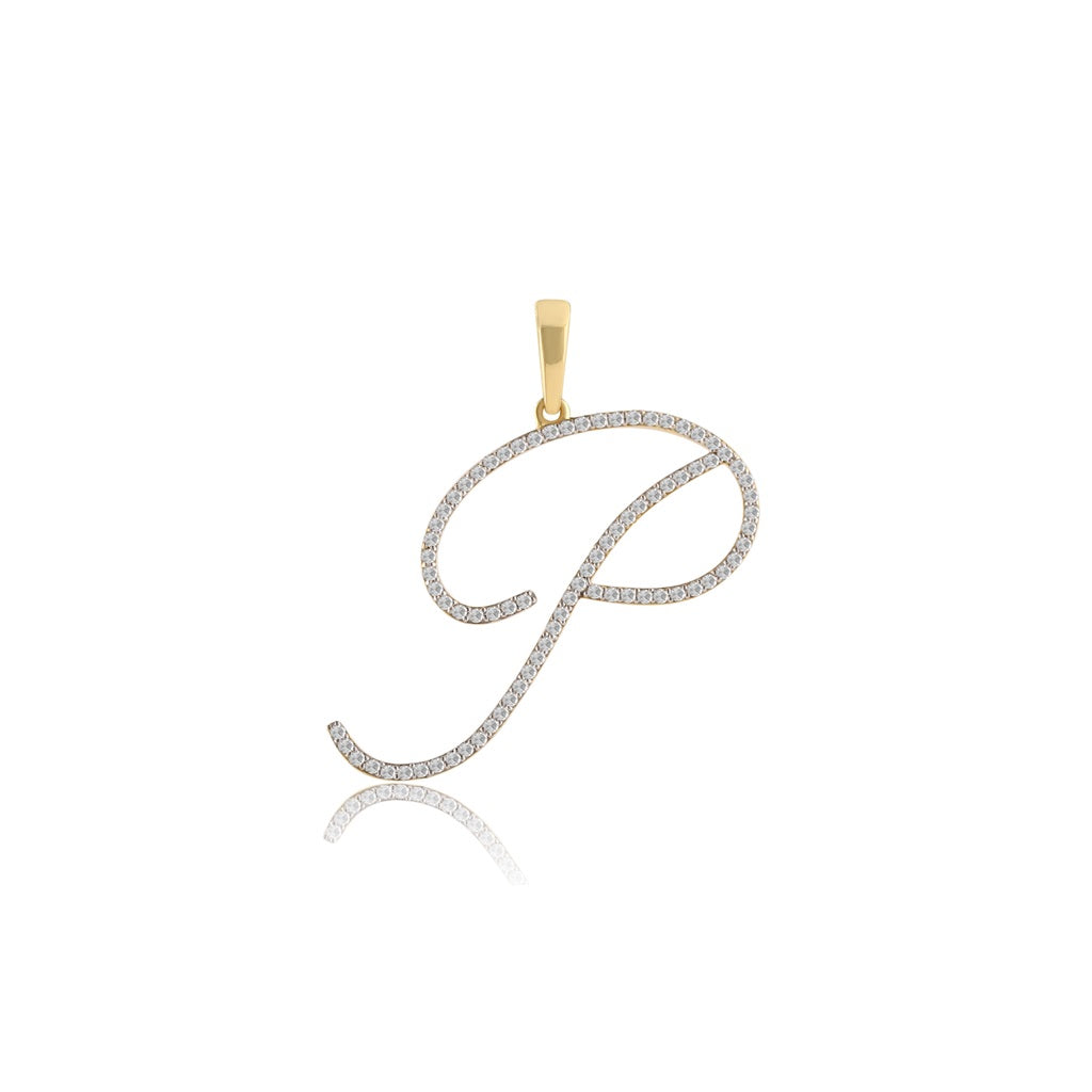 Yellow Gold Diamond Initial Pendant