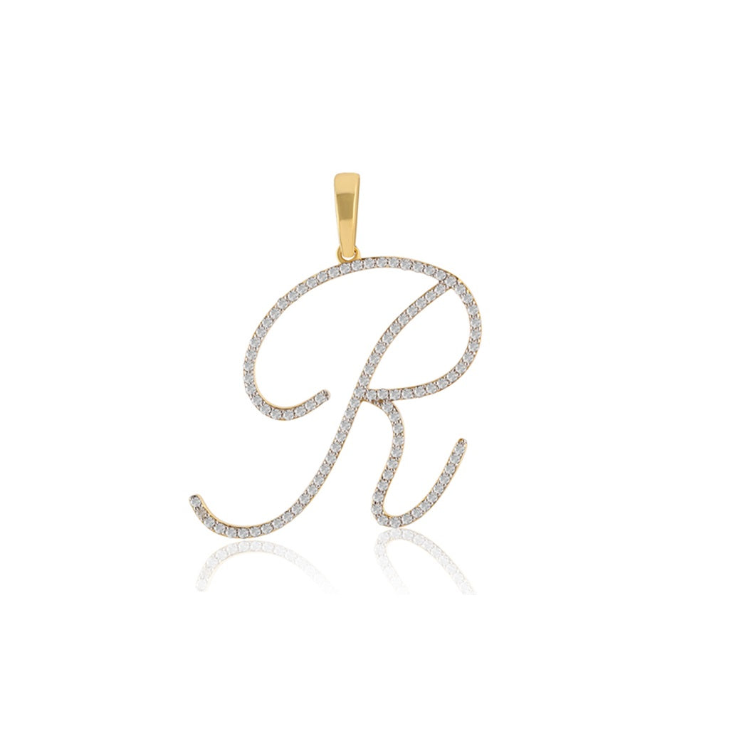 Yellow Gold Diamond Initial Pendant