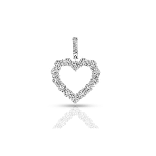 White Gold Diamond Heart Pendant by Truth Jewel