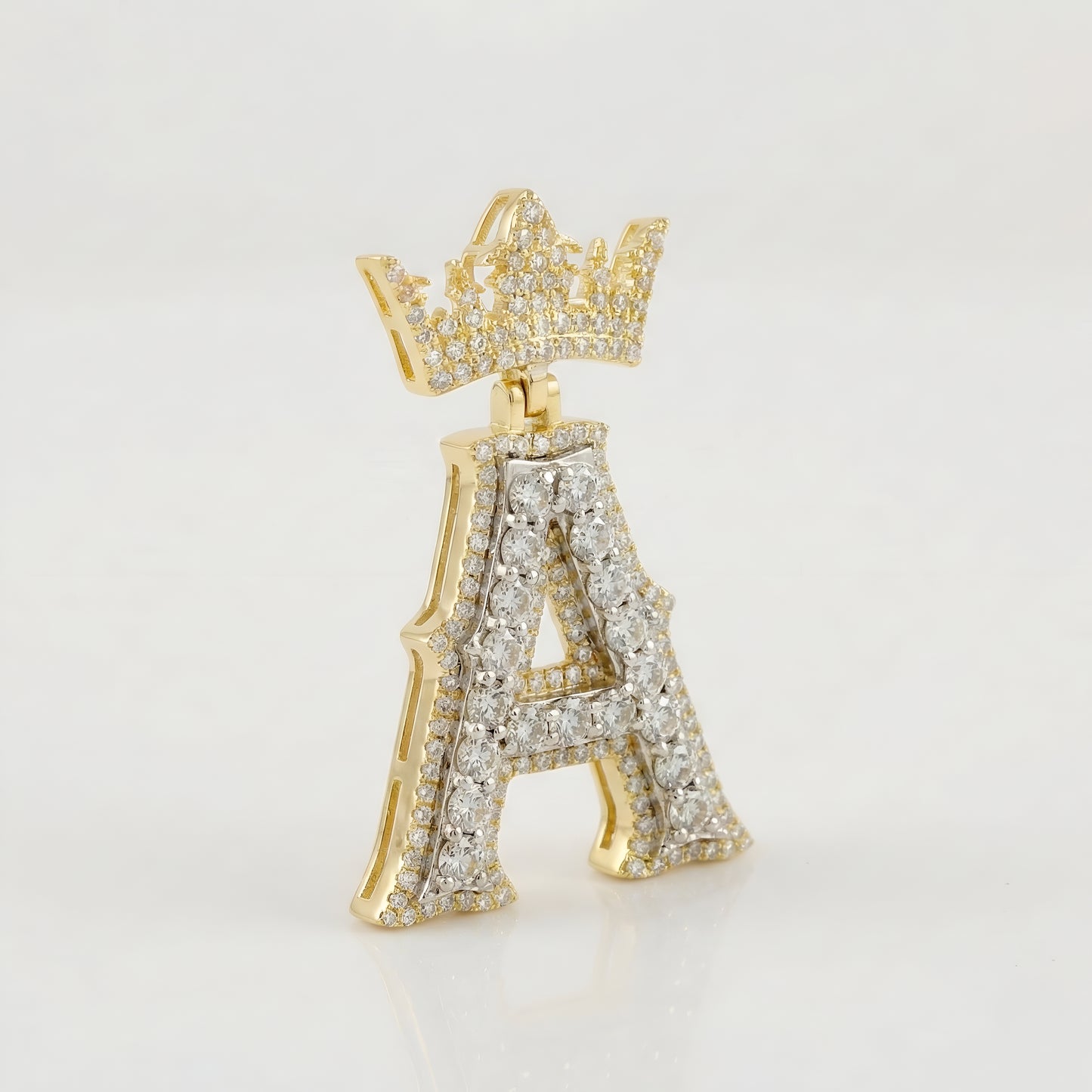10KT Yellow Gold Initial pendant With Crown
