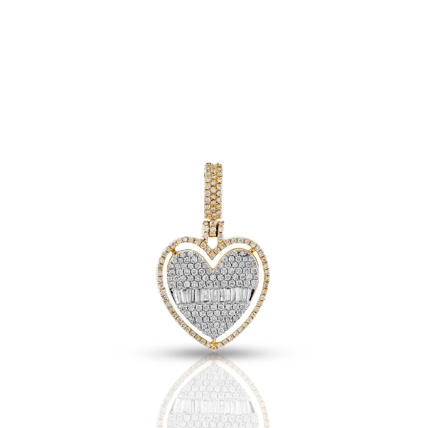 10KT Yellow Gold Luxury Heart Diamond Pendant