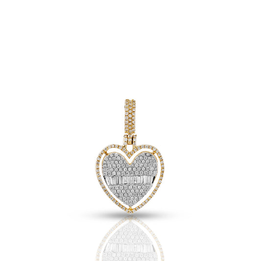 10KT Yellow Gold Luxury Heart Diamond Pendant