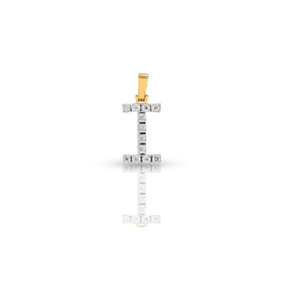 0.08ct Yellow Gold White Diamond Initial Pendant by Truth Jewel
