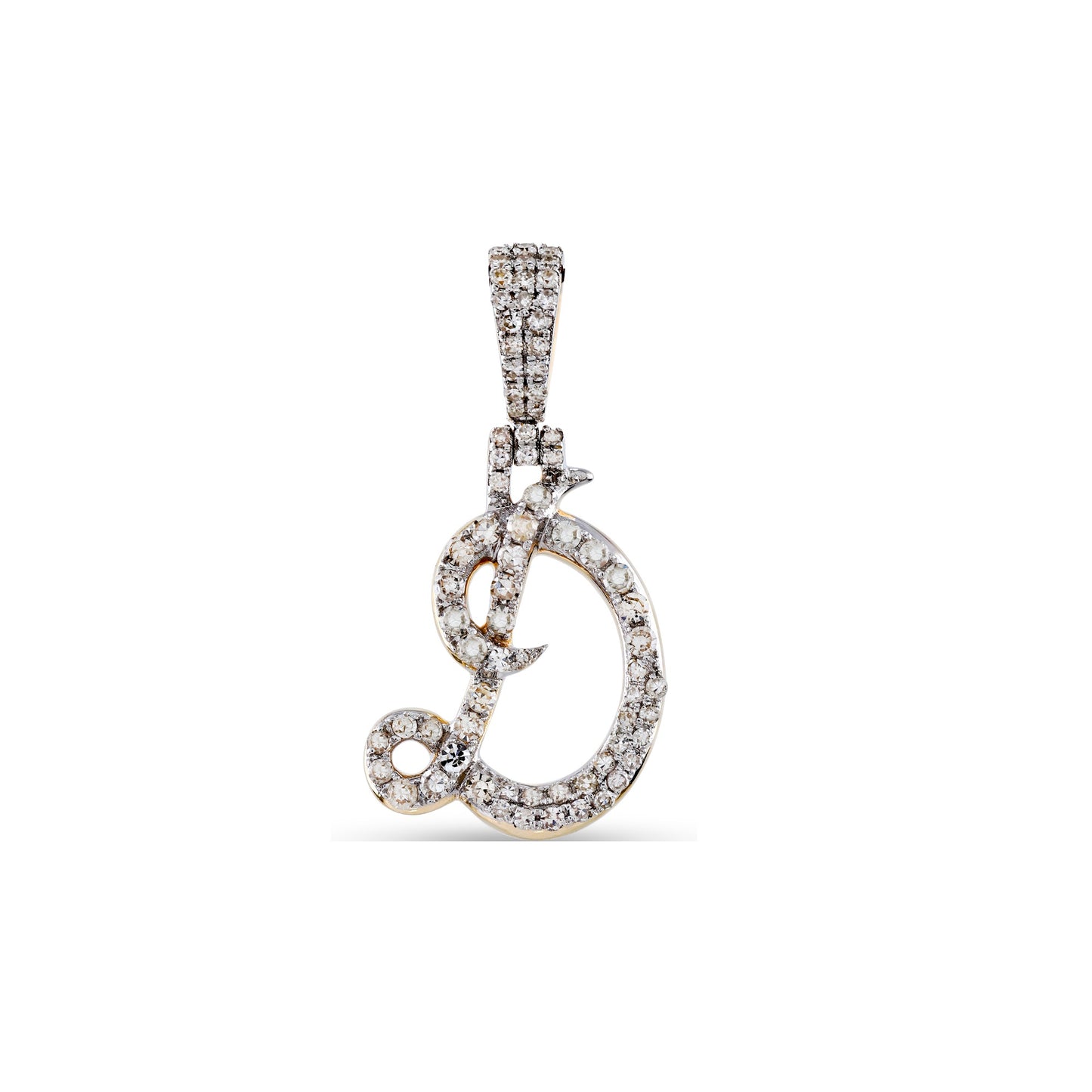 Yellow Gold White Diamond  'A-Z' Initial Pendant by Truth Jewel