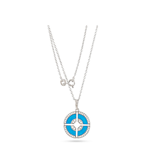 925 Silver Cz Round Pendant
