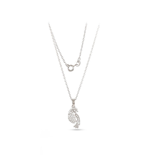 925 Silver Cz Round Diamond Sparrow Pendant