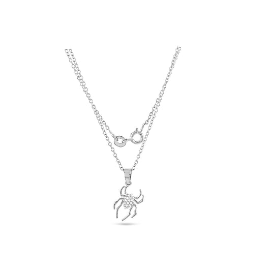 925 Silver Cz Round Diamond Spider Pendant