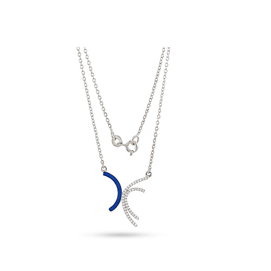 925 Silver Cz Round Diamond Beauty Of Curve's Pendant