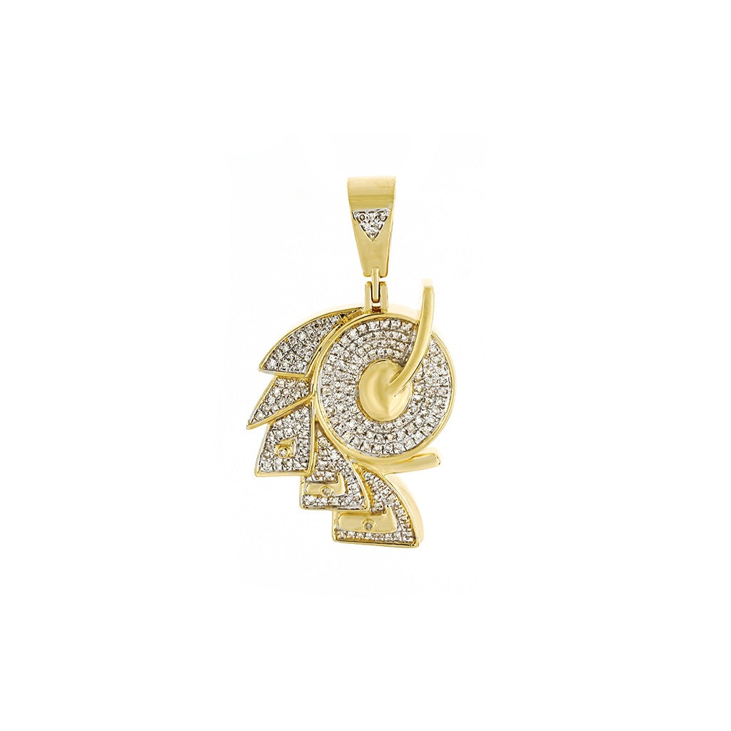 Yellow Gold White Diamond Money Roll Pendant by Truth Jewel