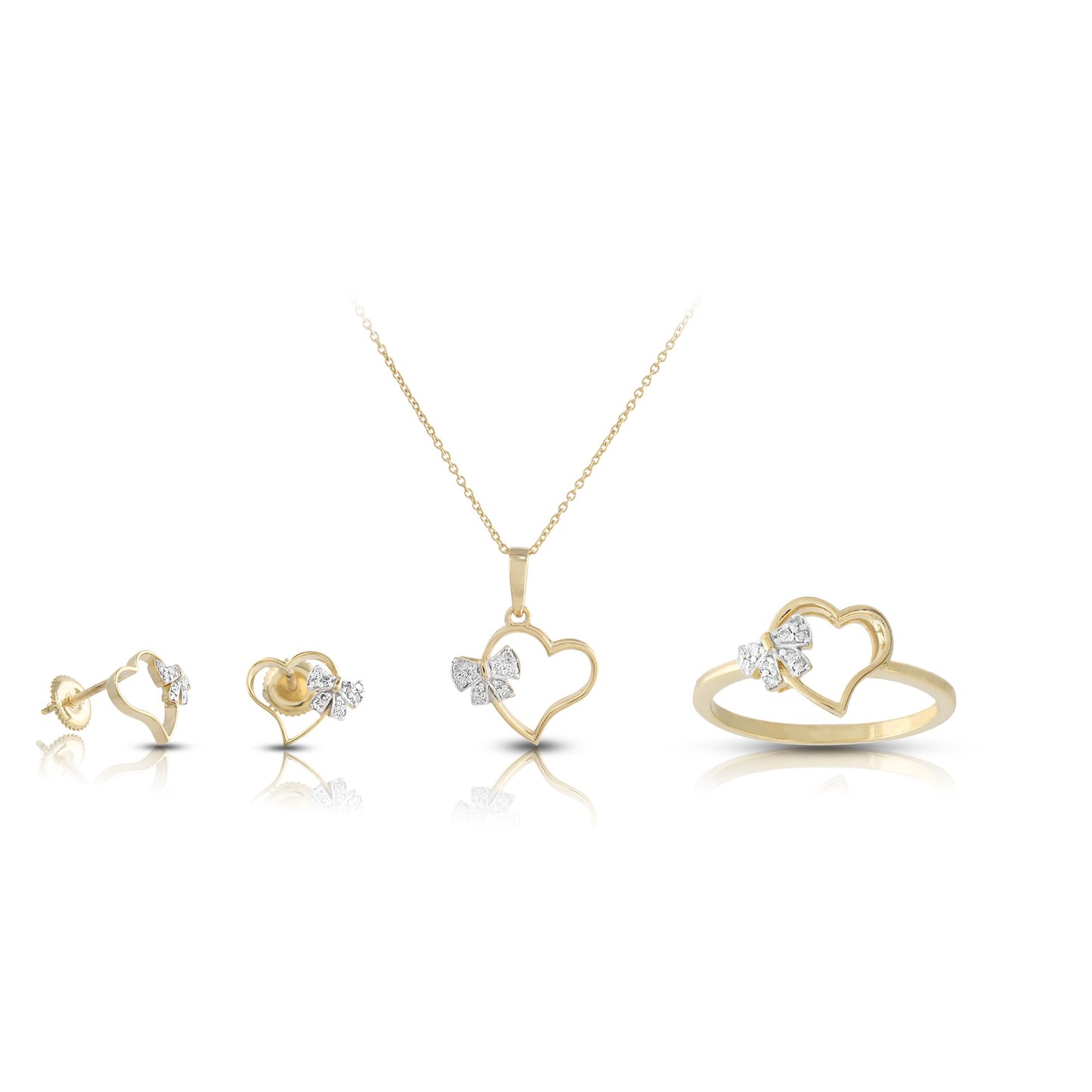 Graceful Glamour: Diamond Heart Pendant Set With Chain By Truth Jewel