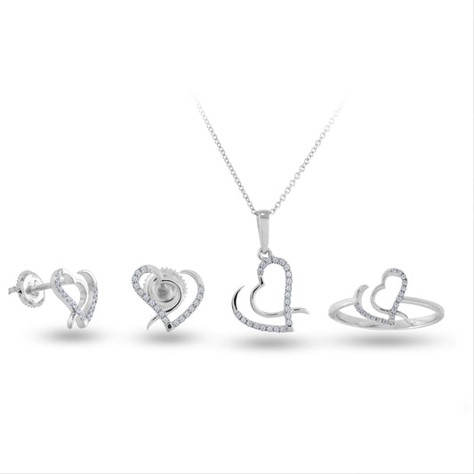 Timeless Love: Diamond Heart Pendant Set With Chain By Truth Jewel