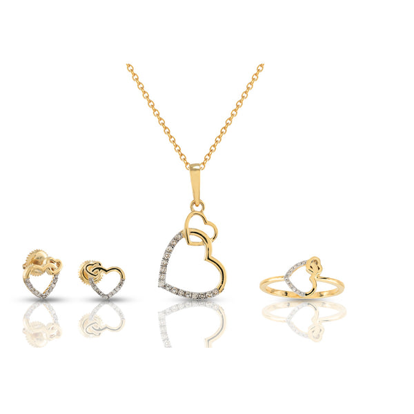 Heartfelt Sparkle: Exquisite Diamond Pendant Set With Chain Ensembles