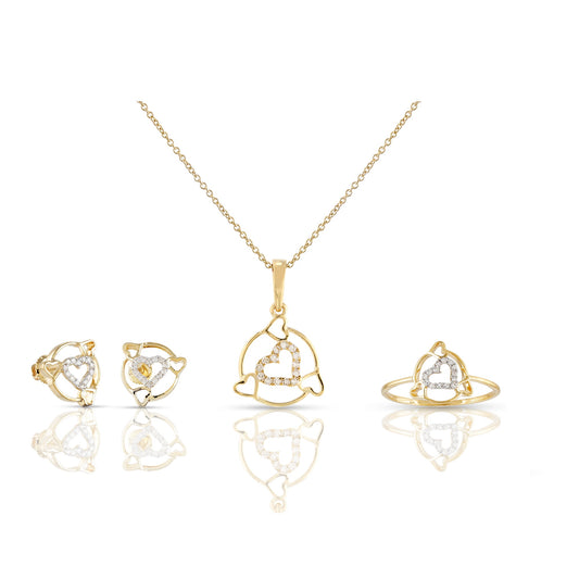 Eternal Splendor: Diamond Heart Pendant Set With Chain By Truth Jewel