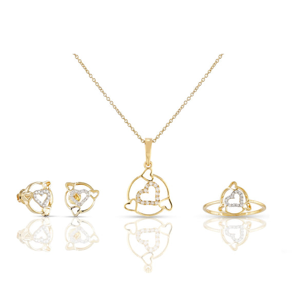 Eternal Splendor: Diamond Heart Pendant Set With Chain