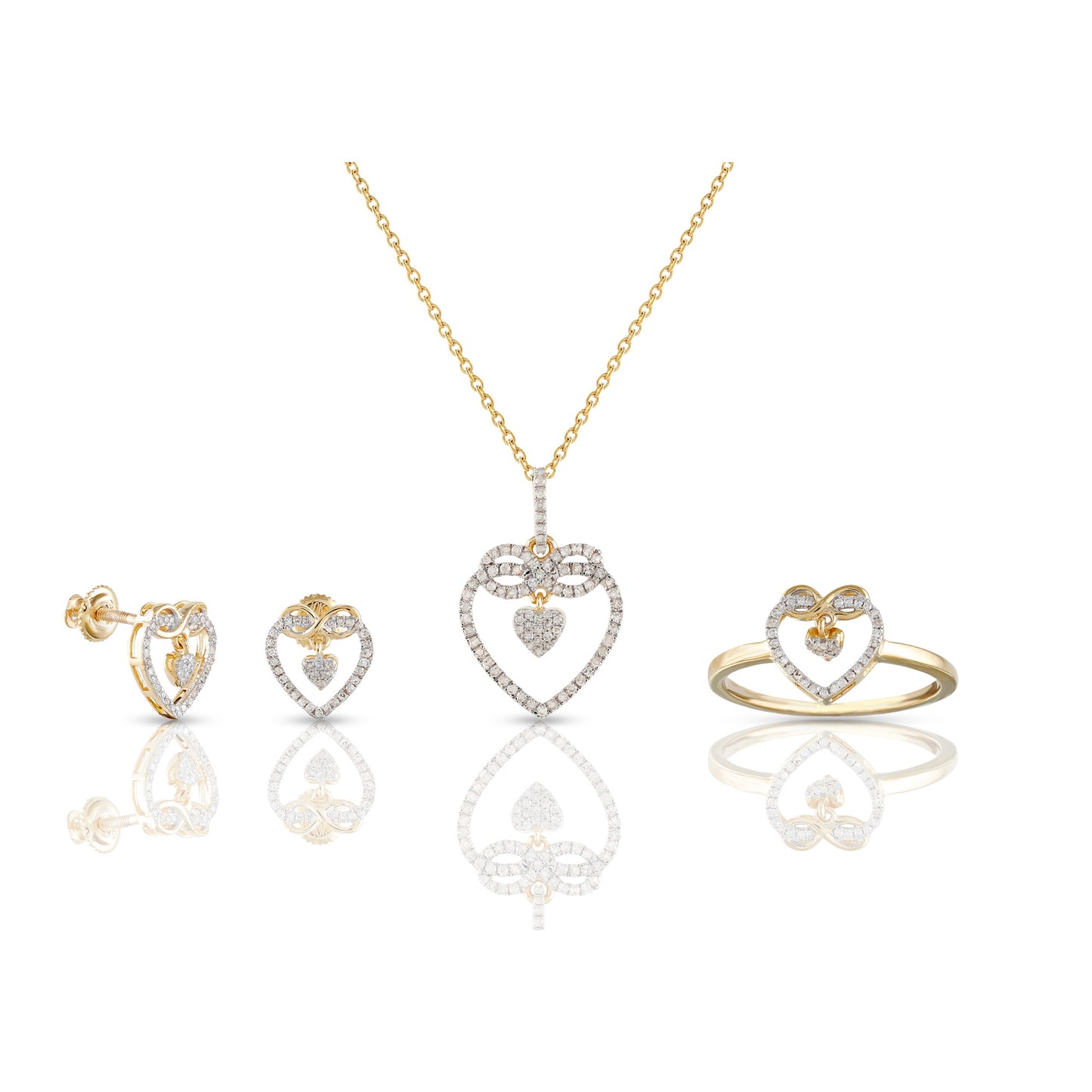 Shimmering Devotion: Diamond Heart Pendant Set With Chain By Truth Jewel