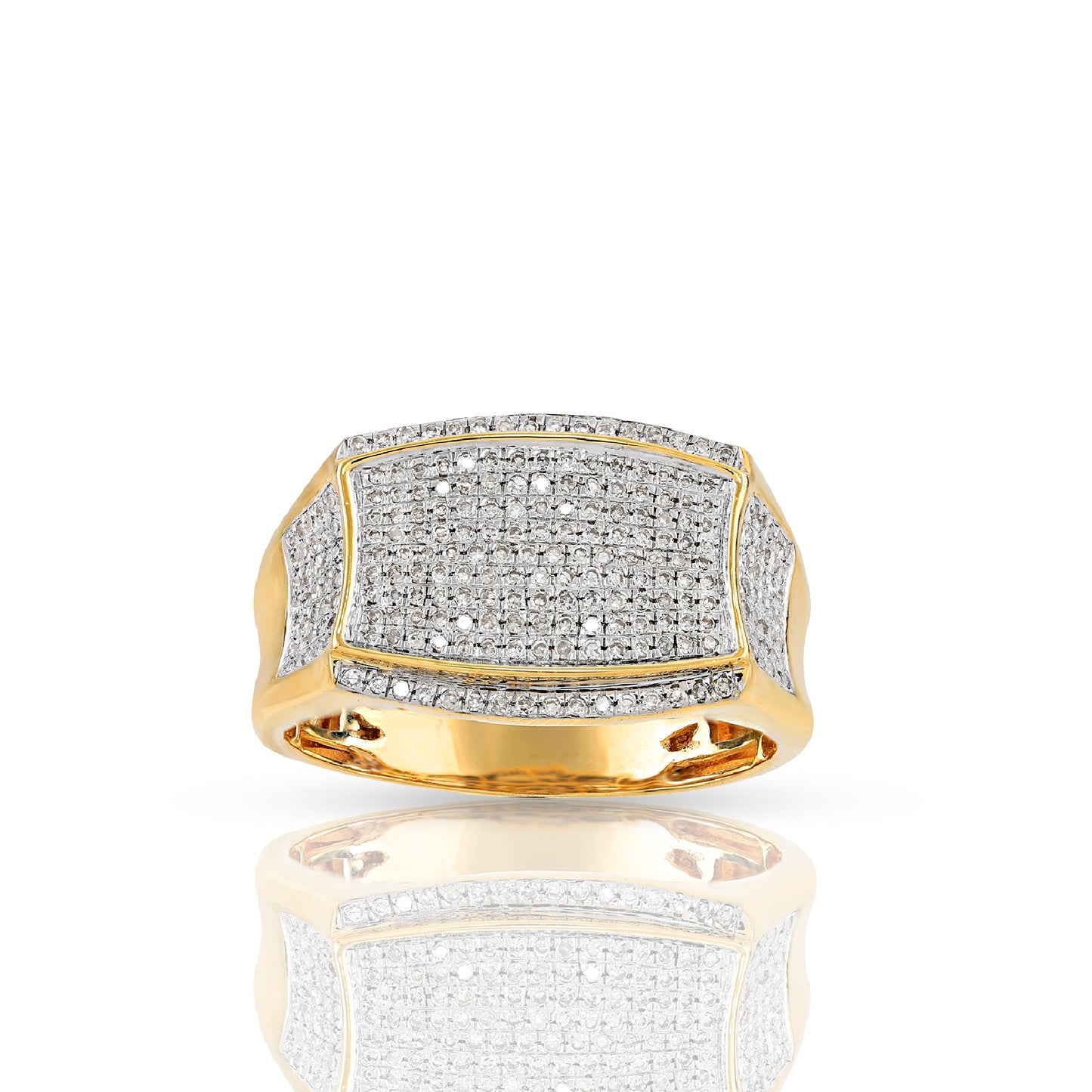 Classic Hip-Hop Iced Signet Diamond Ring By Truth Jewel