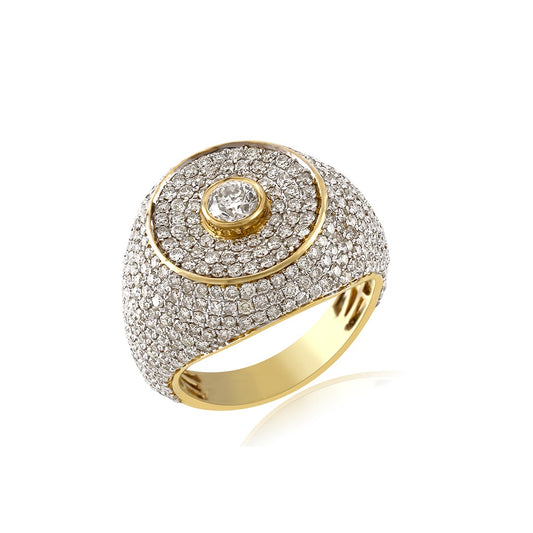 6mm Yellow Gold Round Diamond Men's Ring By Truth Jewel