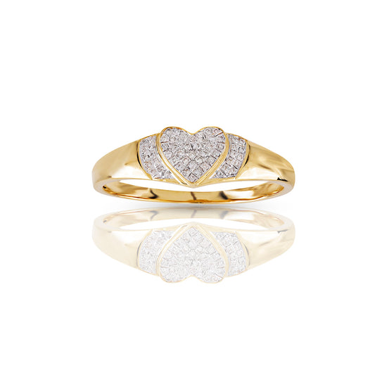 6mm Yellow Gold Heart Ring by Truth Jewel