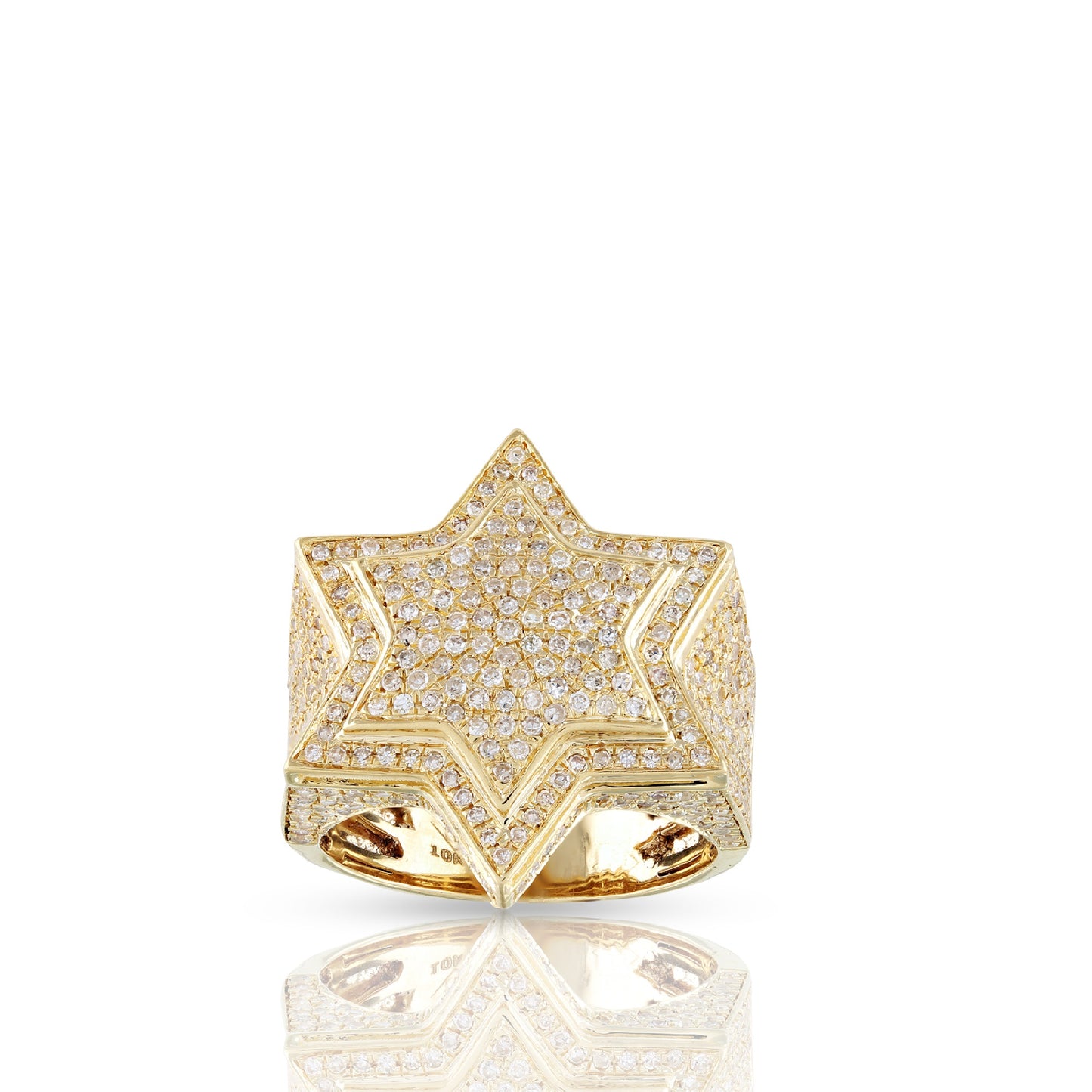 Silver Star Pave Diamond Statement Ring By Truth Jewel