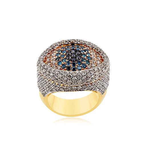 Yellow Gold Evil Eye Ring by Truth Jewel