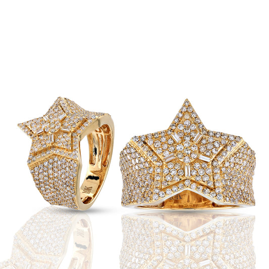 Iced Star Diamond Signet Ring Bold Statement Shine By Truth Jewel