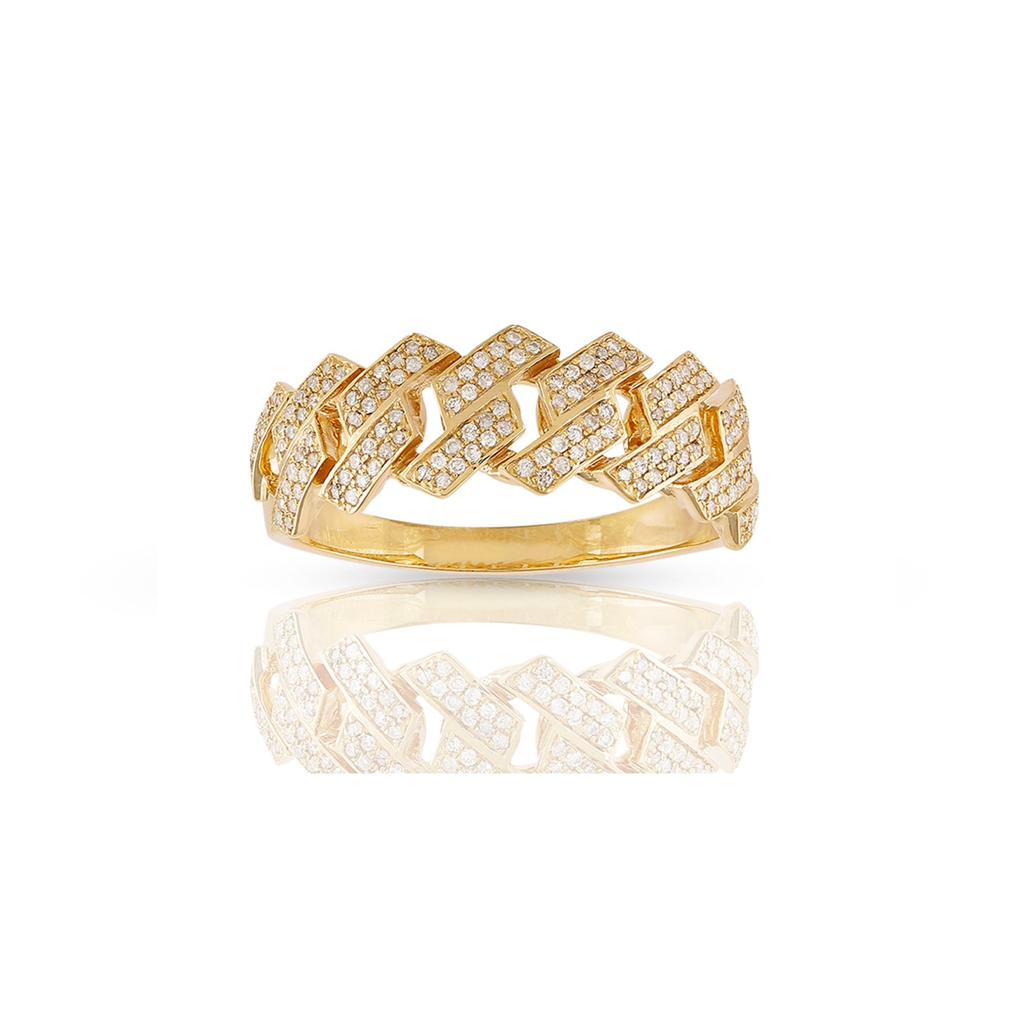 8mm Yellow Gold Cuban Ring by Truth jewel