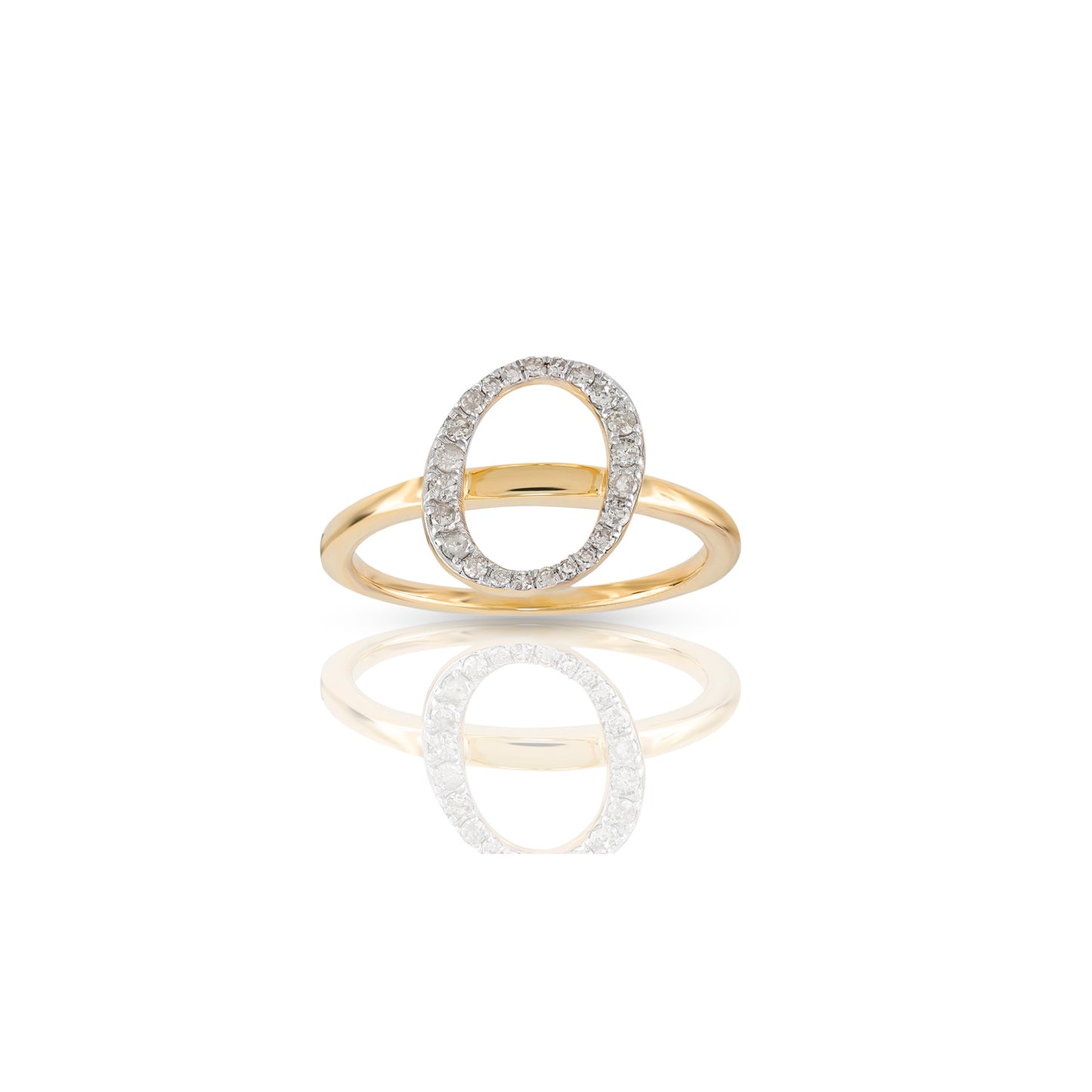 14K Gold Yellow Gold Round Diamond' 'A TO Z' Initial Letter Ring by Truth jewel