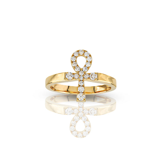 Diamond Ankh Symbol Ring By Truth Jewel
