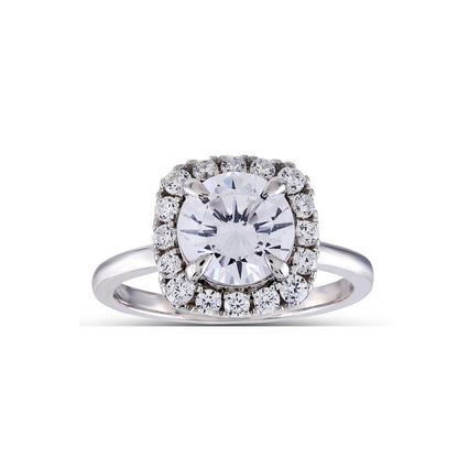 925 Silver Cz Diamond Halo Engagement Ring