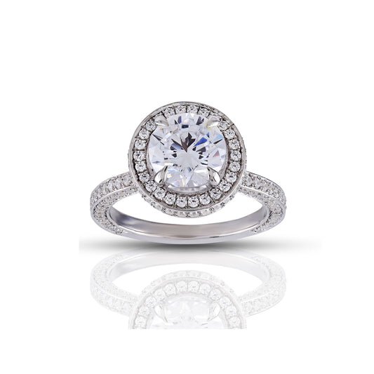 925 Silver CZ Round Diamond Women's Ring