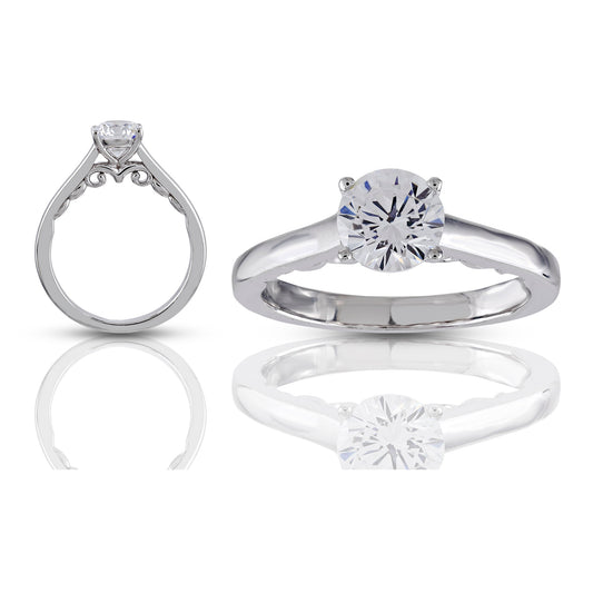 925 Silver Cz Round Diamond Ring