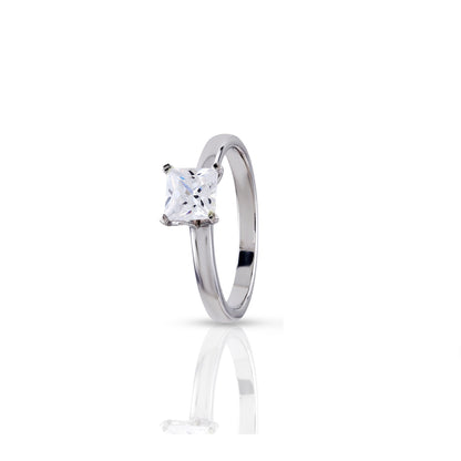 925 Silver Cz Princess cut Diamond Ring 5mm