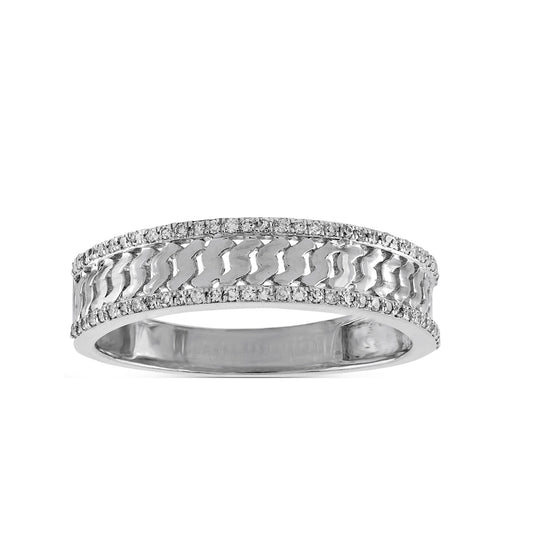 925 Silver Cz Diamond Cuban Band Ring For Men's