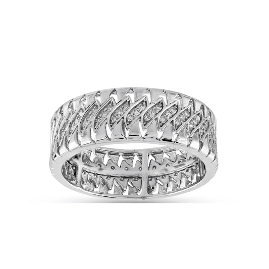 925 Silver Cz Round Diamond Band Ring For Engagement