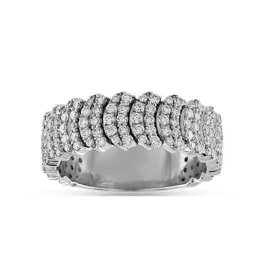 925 Silver Cubic Zirconia Round Diamond 7.6mm Band Ring