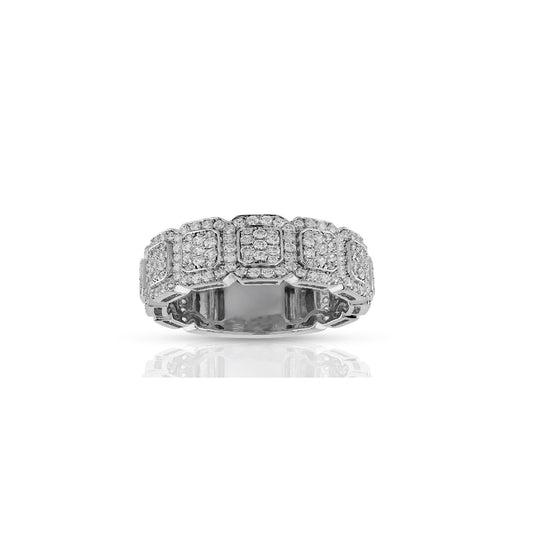 925 Silver Cz Round Diamond 10mm Band Ring For Men's
