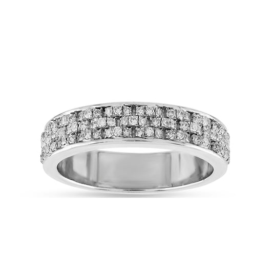 925 Silver Cz Round Diamond Band Ring