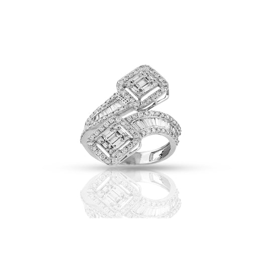 White Gold Baguette Diamond Ring by Truth Jewel