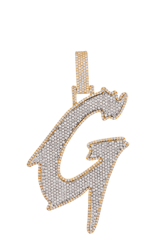 10 kt Yellow Gold Diamond G Initial Letter Pendant