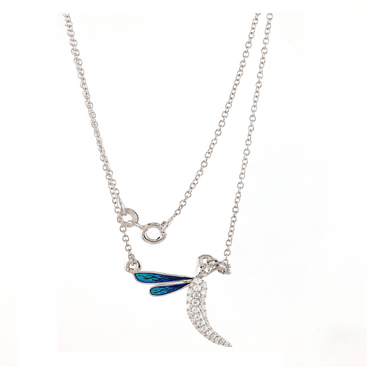 925 Silver Cz Round Diamond Butterfly  Pendant