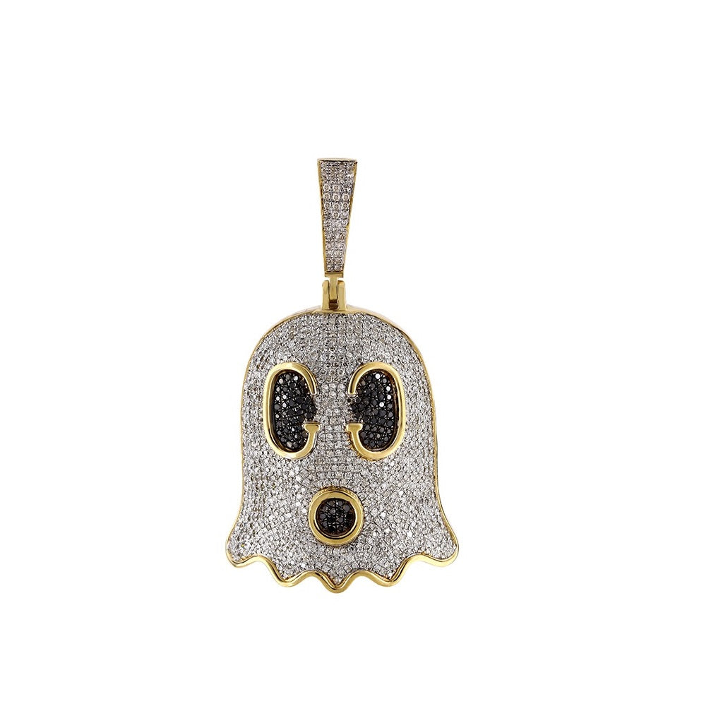 Yellow Gold Round Diamond Ghost Pendant