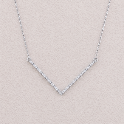 0.30CT Diamond Chevron Necklace for Woomen