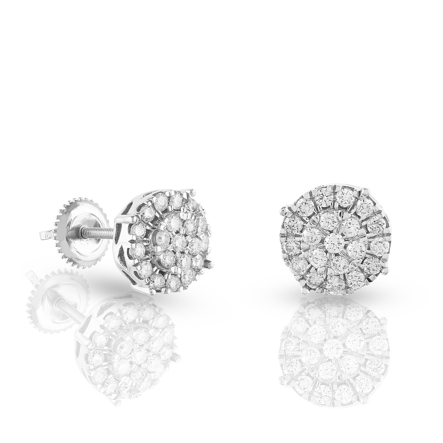 0.50ct Gold Round Diamond Cluster Stud Earring by Truth Jewel
