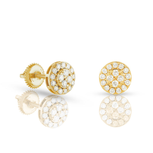 Princess Round Diamond Cluster Earrings By Truth Jewel