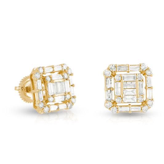 1ct Baguette Diamond Stud Earrings by Truth Jewel